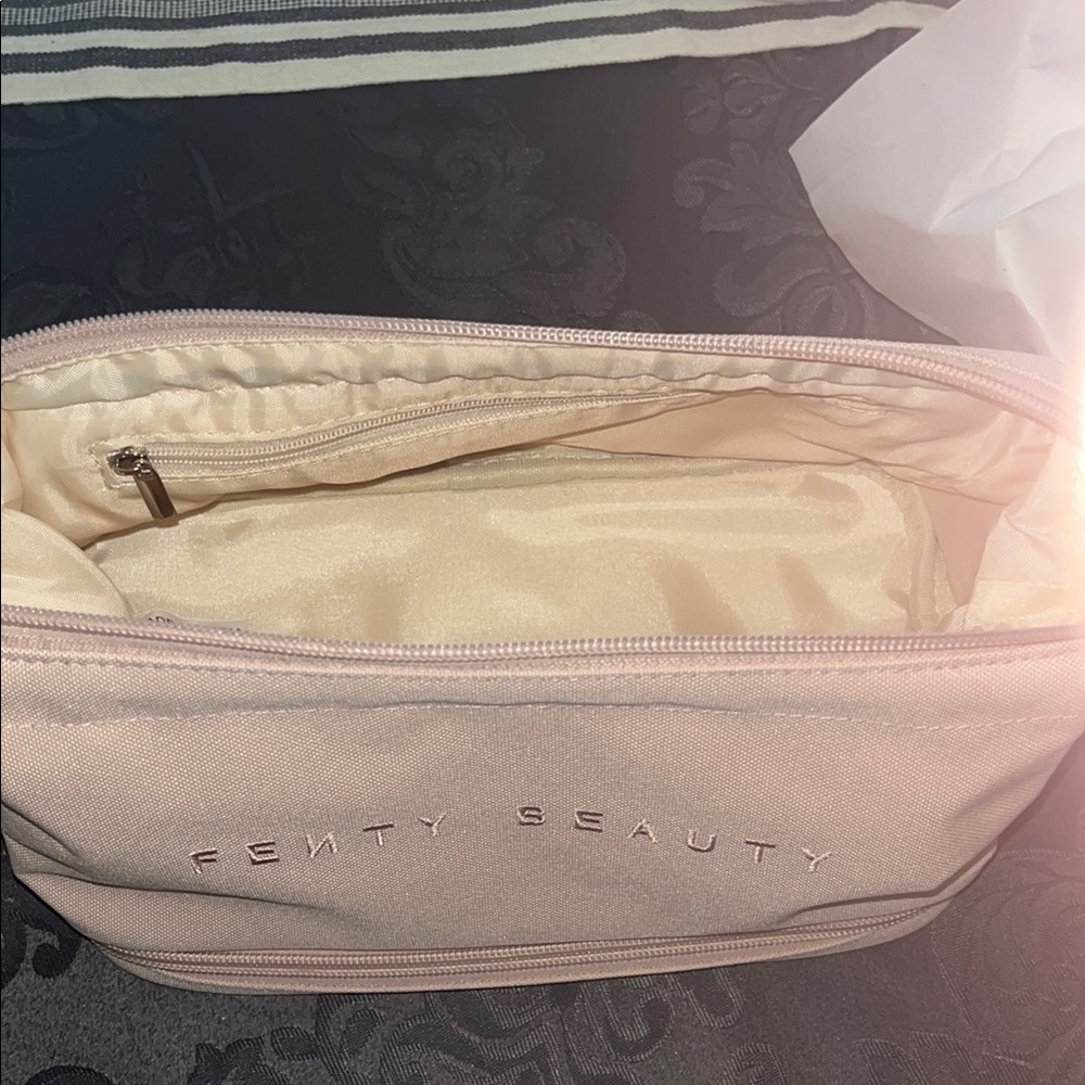 Fenty Beauty Pink Cosmetic Case with Textured Material and Zipper Closure - Picture 6 of 7